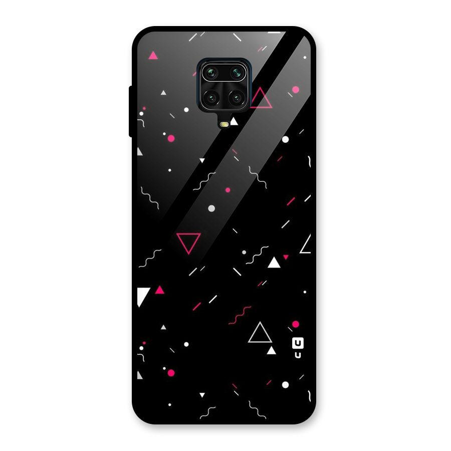 Dark Shapes Design Glass Back Case for Redmi Note 9 Pro