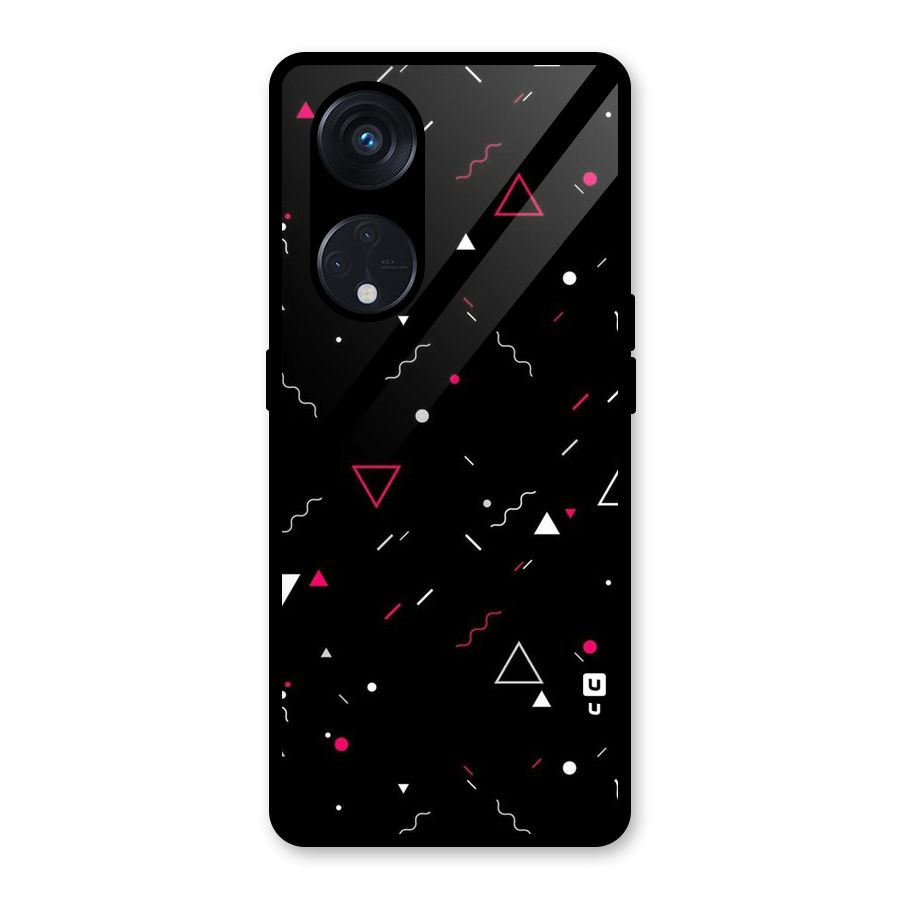 Dark Shapes Design Glass Back Case for Reno8 T 5G
