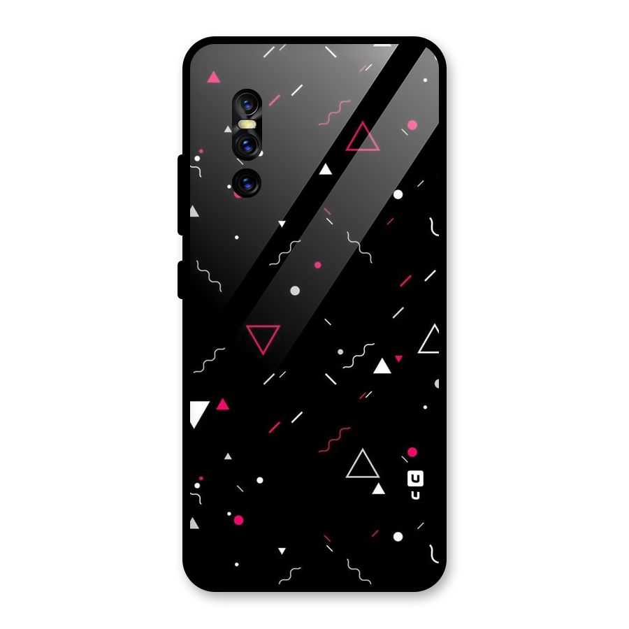 Dark Shapes Design Glass Back Case for Vivo V15 Pro