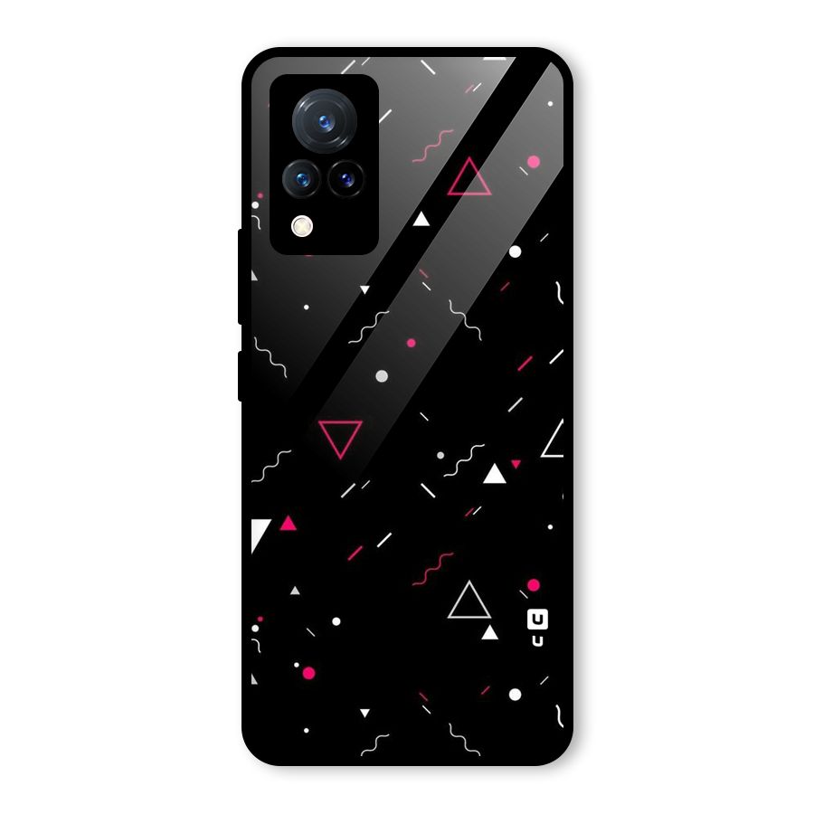 Dark Shapes Design Glass Back Case for Vivo V21 5G