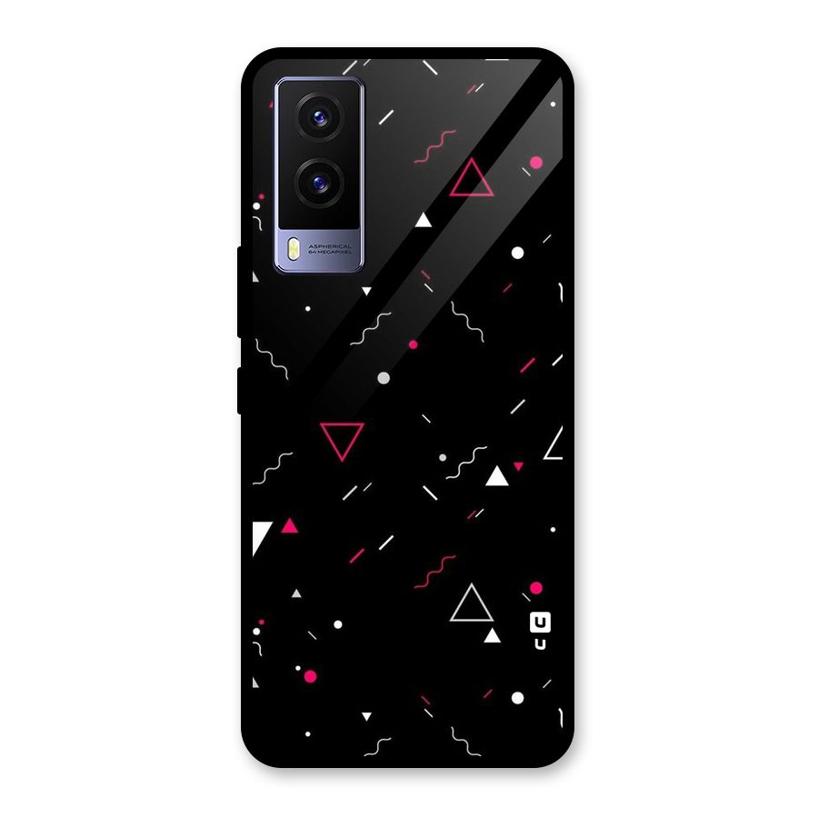 Dark Shapes Design Glass Back Case for Vivo V21e 5G