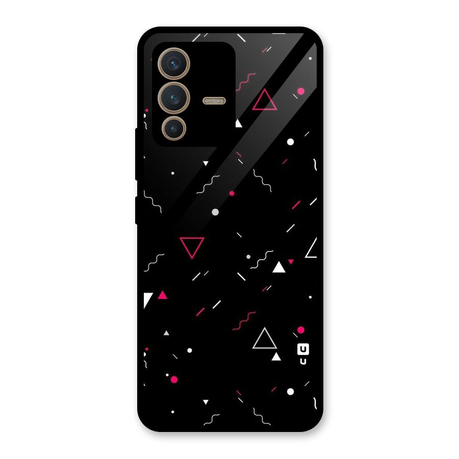 Dark Shapes Design Glass Back Case for Vivo V23 5G