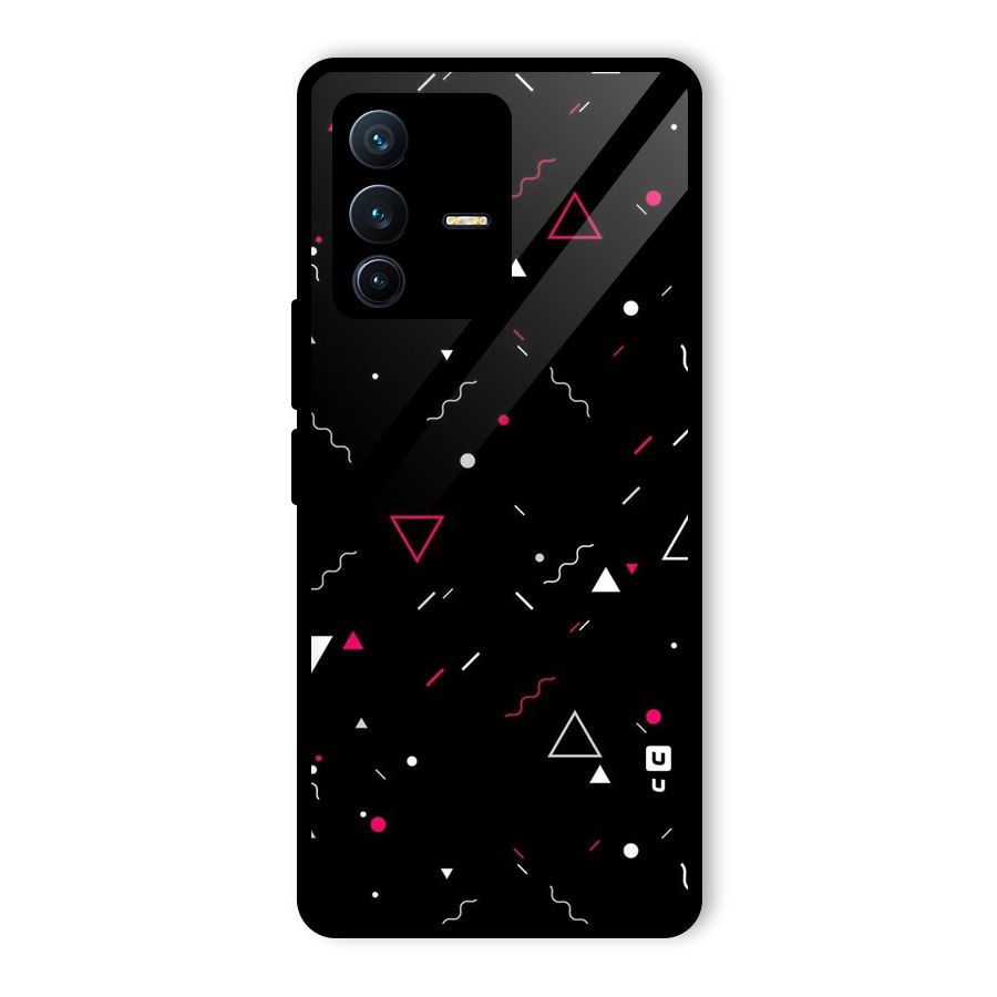 Dark Shapes Design Glass Back Case for Vivo V23 Pro