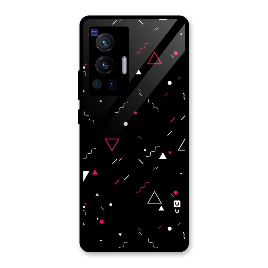 Dark Shapes Design Glass Back Case for Vivo X70 Pro