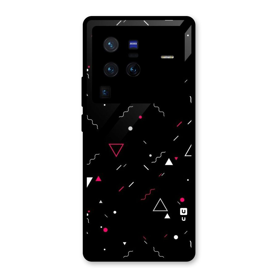Dark Shapes Design Glass Back Case for Vivo X80 Pro