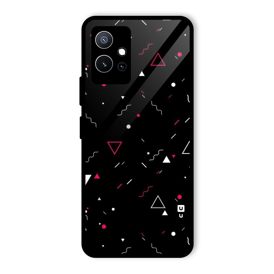 Dark Shapes Design Glass Back Case for Vivo Y75 5G
