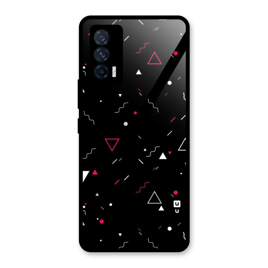 Dark Shapes Design Glass Back Case for Vivo iQOO 7 5G