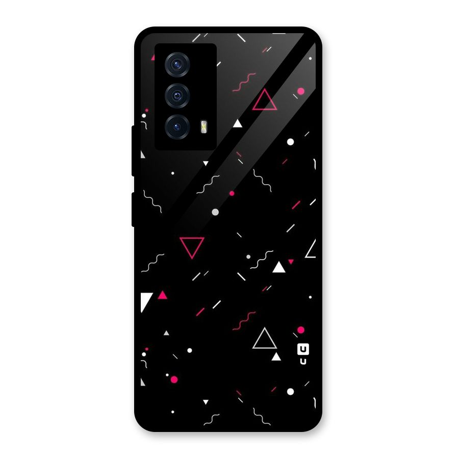 Dark Shapes Design Glass Back Case for Vivo iQOO Z5