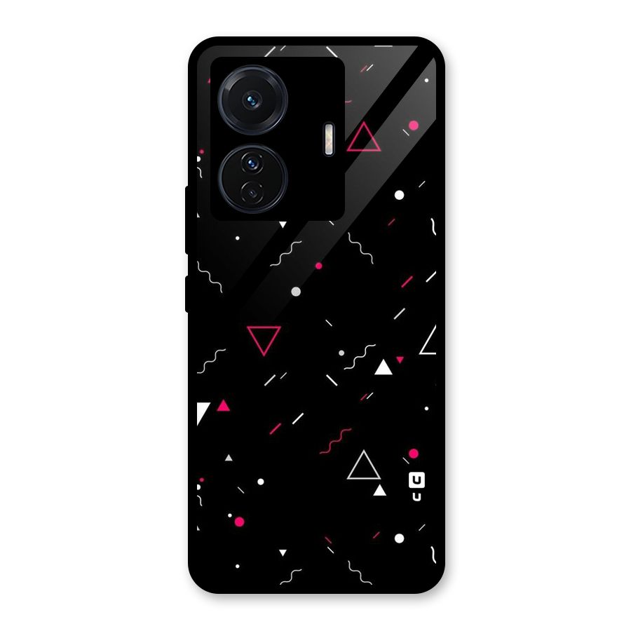 Dark Shapes Design Glass Back Case for Vivo iQOO Z6 Pro
