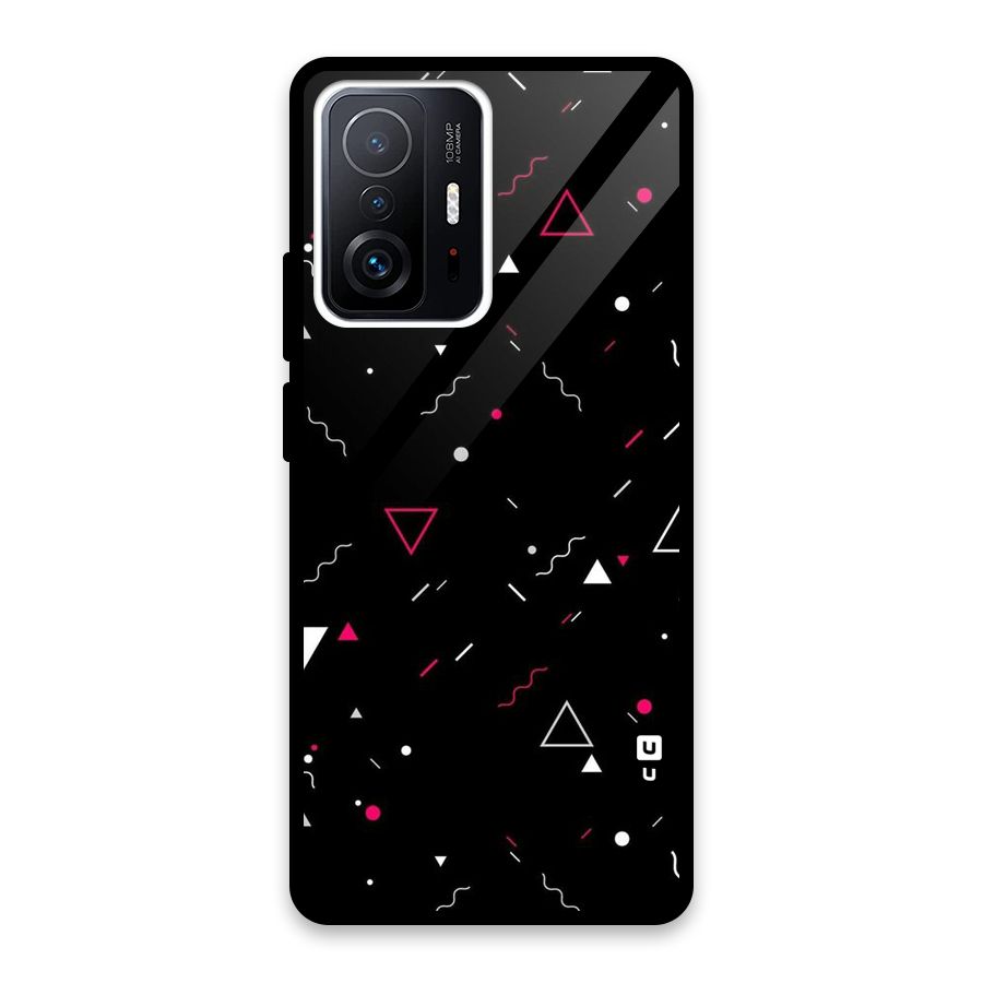 Dark Shapes Design Glass Back Case for Xiaomi 11T Pro