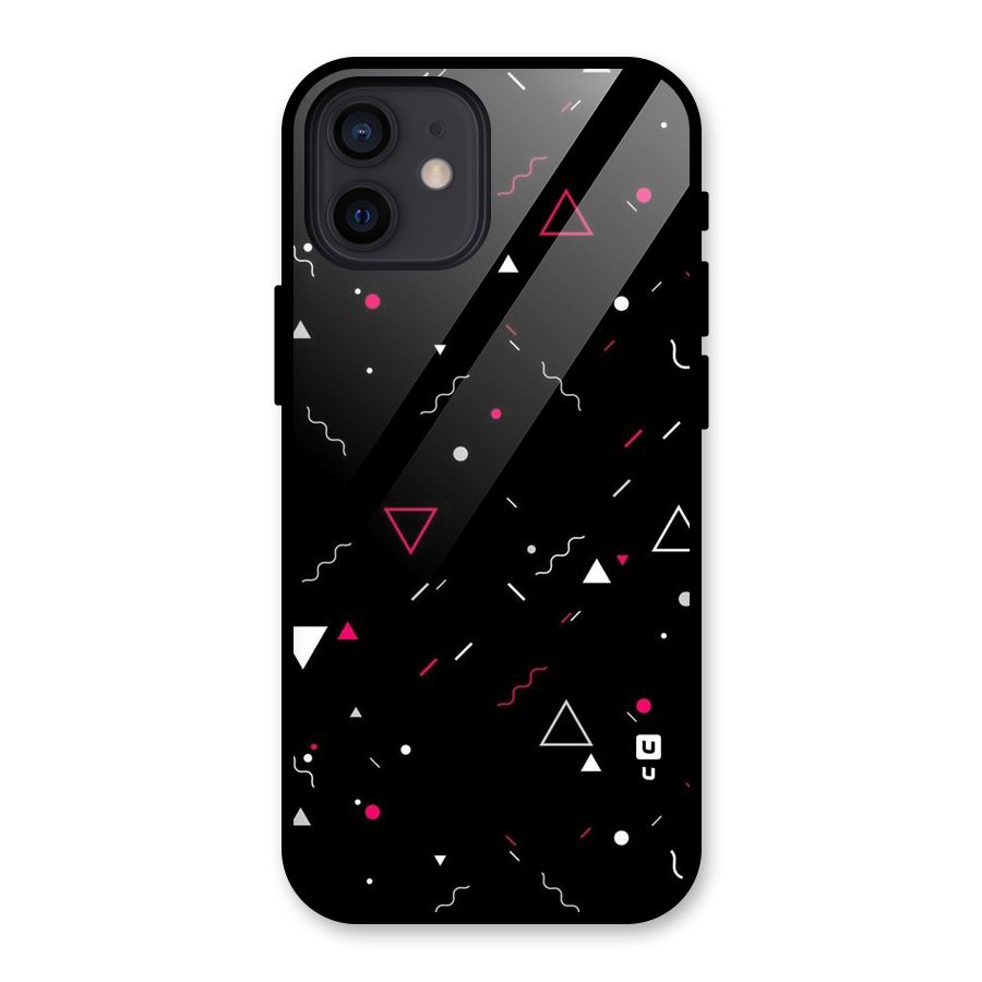 Dark Shapes Design Glass Back Case for iPhone 12