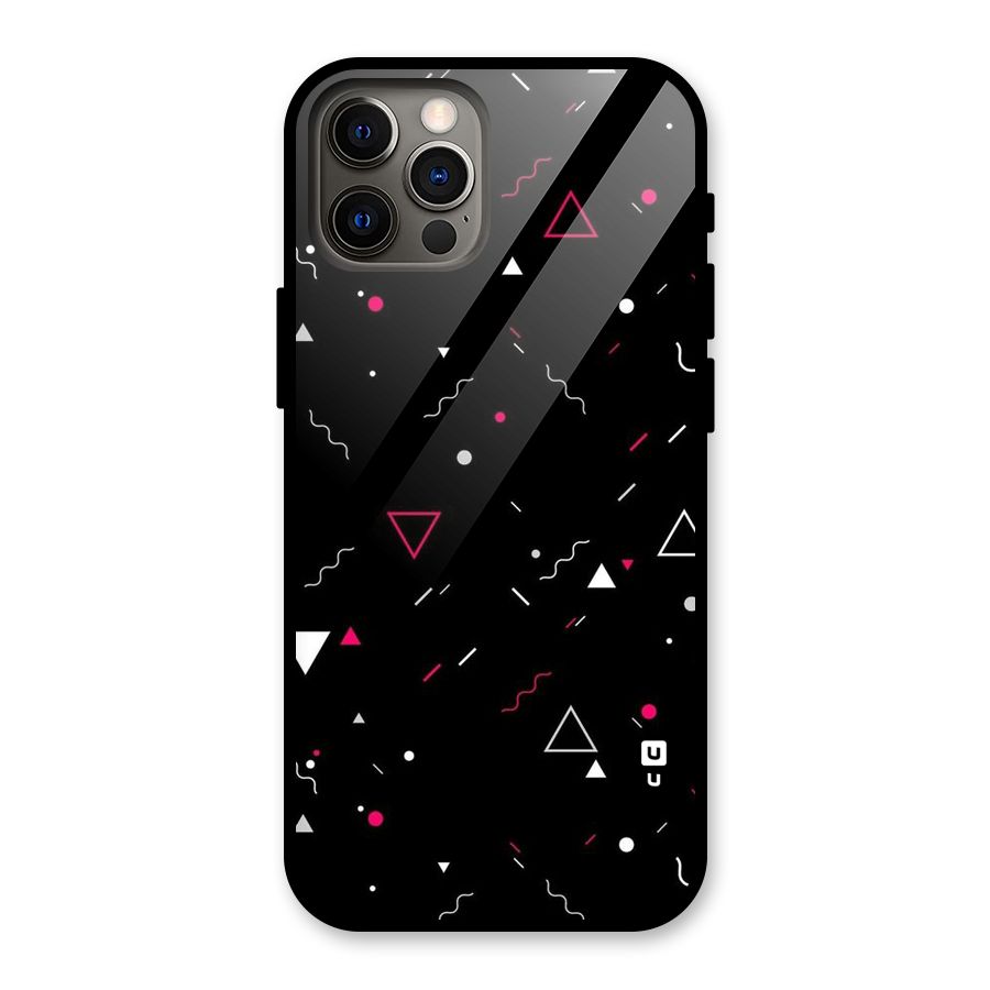 Dark Shapes Design Glass Back Case for iPhone 12 Pro