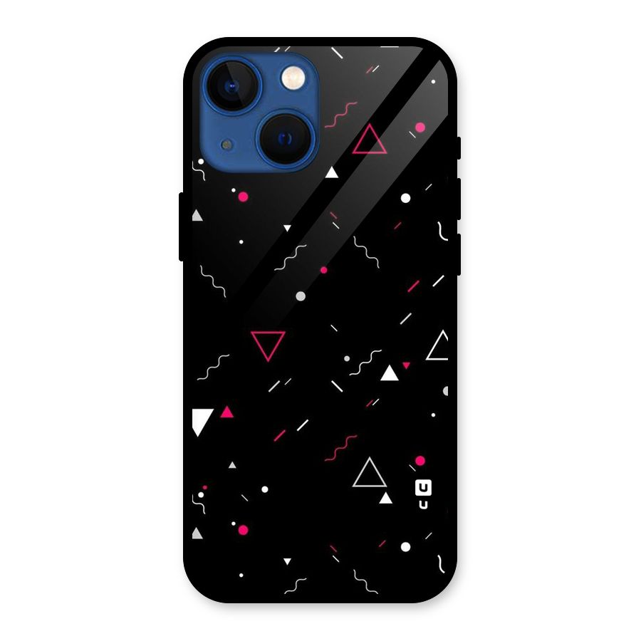 Dark Shapes Design Glass Back Case for iPhone 13 Mini