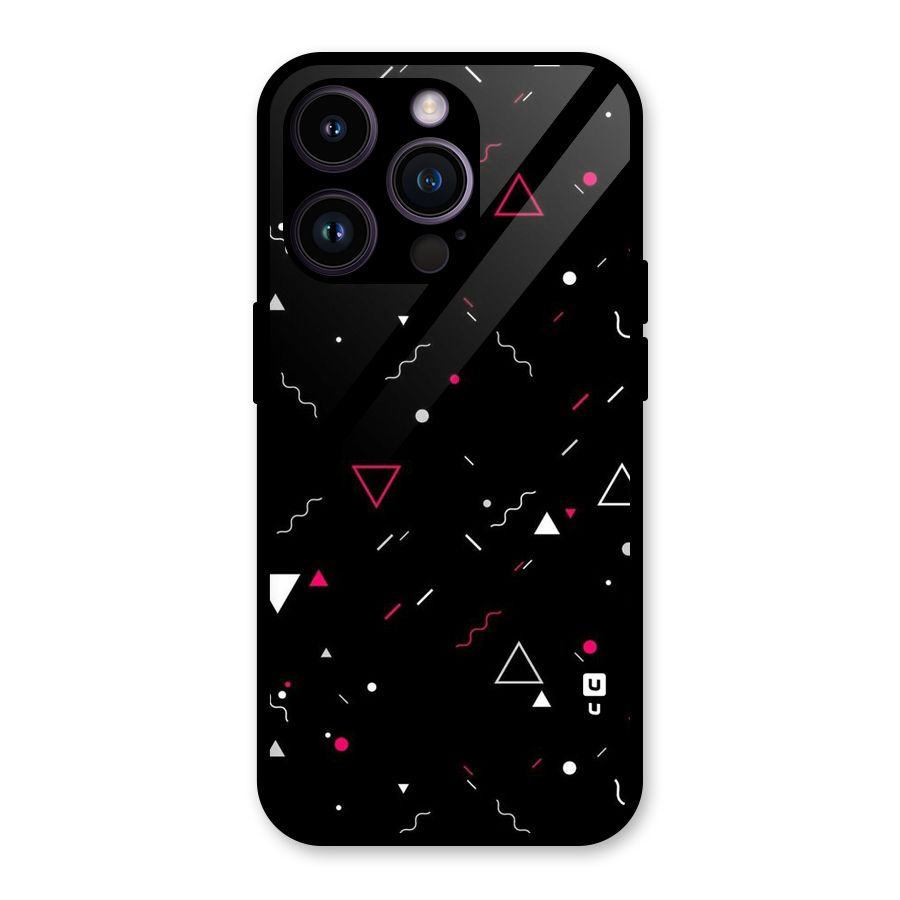 Dark Shapes Design Glass Back Case for iPhone 14 Pro