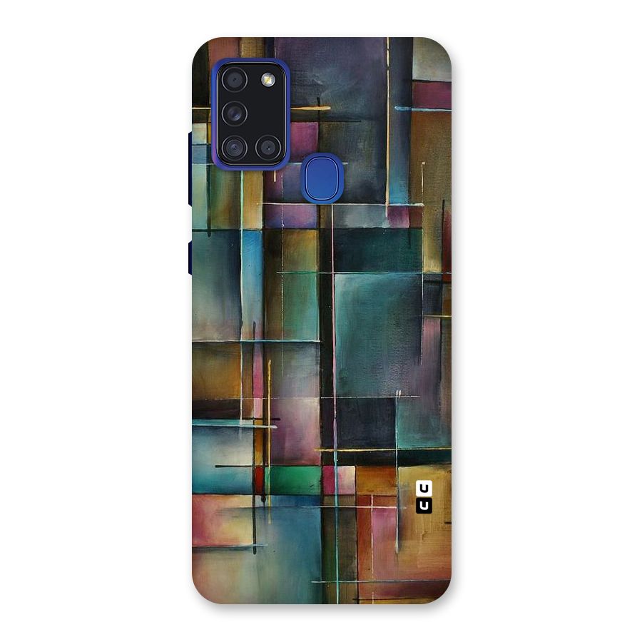 Dark Square Shapes Back Case for Galaxy A21s