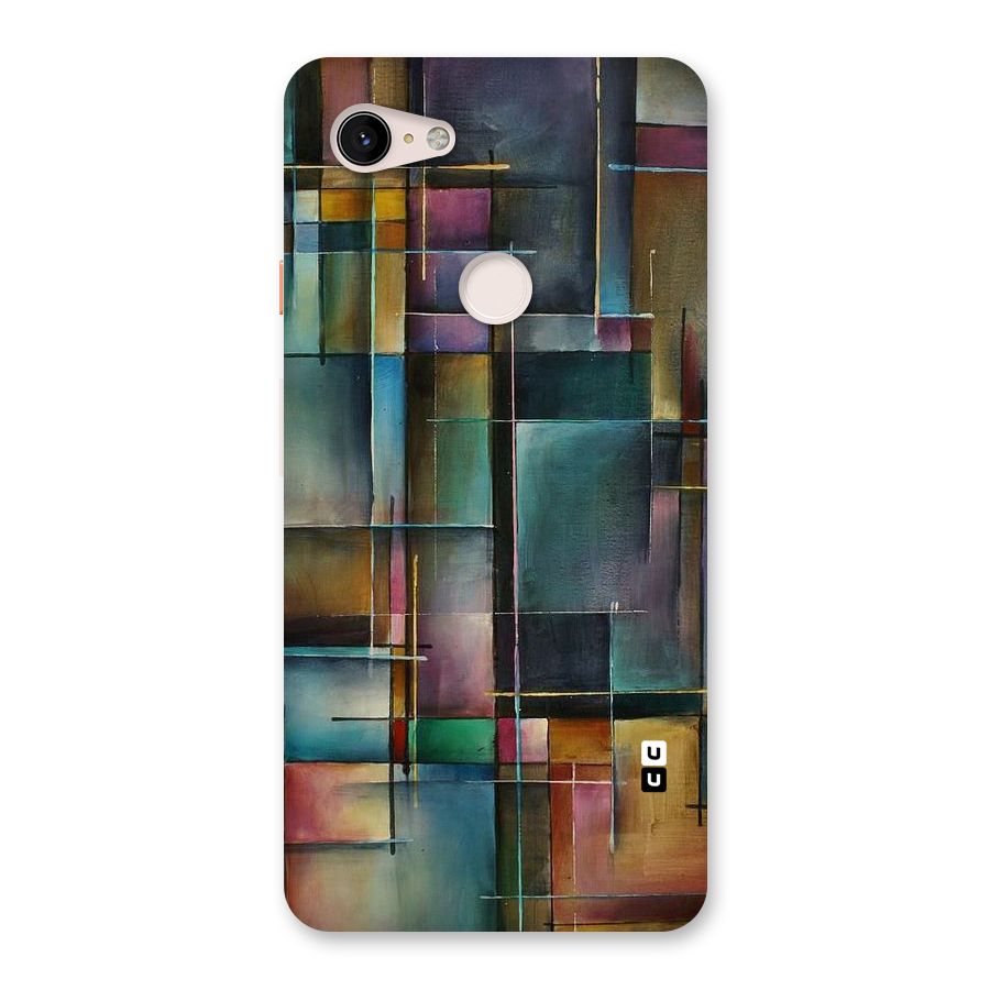 Dark Square Shapes Back Case for Google Pixel 3 XL
