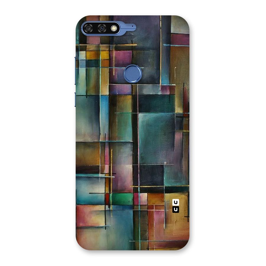 Dark Square Shapes Back Case for Honor 7C