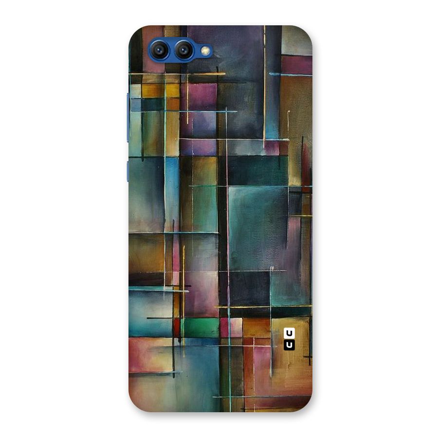 Dark Square Shapes Back Case for Honor View 10