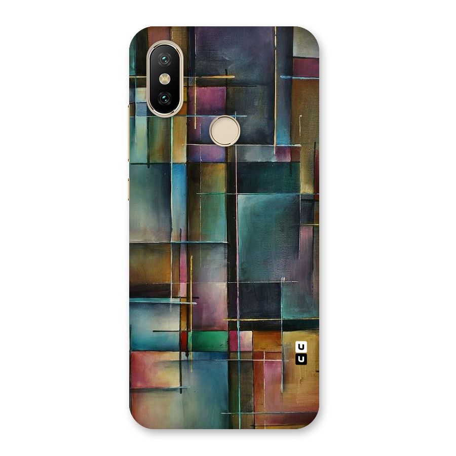 Dark Square Shapes Back Case for Mi A2