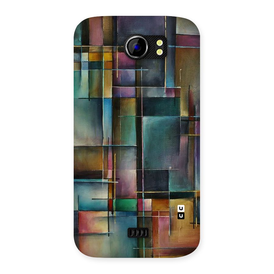 Dark Square Shapes Back Case for Micromax Canvas 2 A110