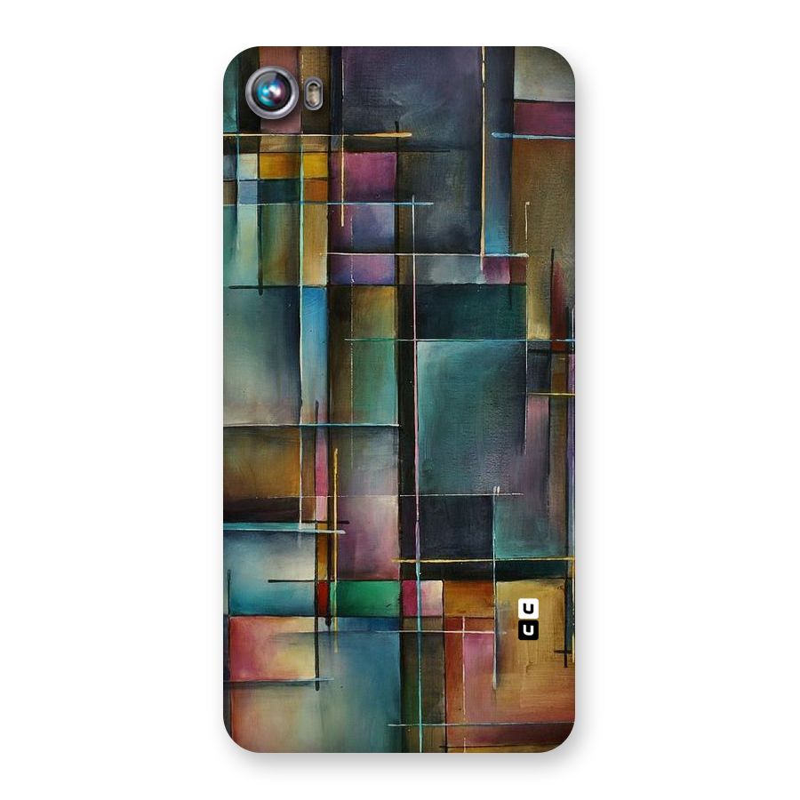 Dark Square Shapes Back Case for Micromax Canvas Fire 4 A107