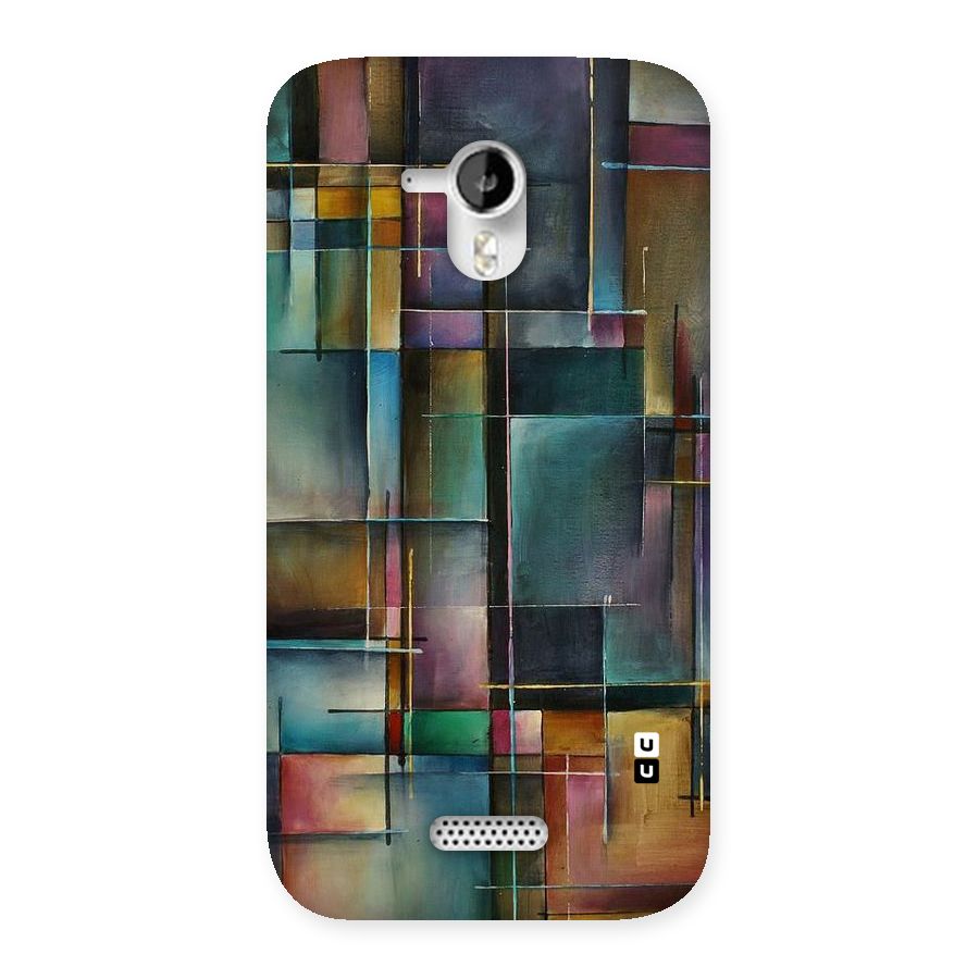 Dark Square Shapes Back Case for Micromax Canvas HD A116