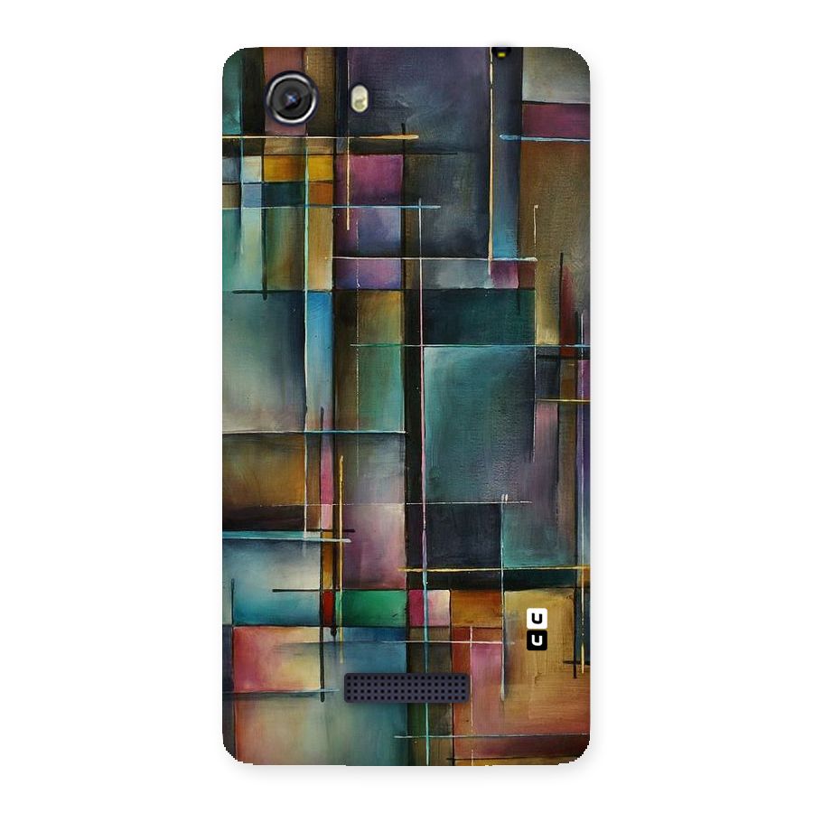 Dark Square Shapes Back Case for Micromax Unite 3