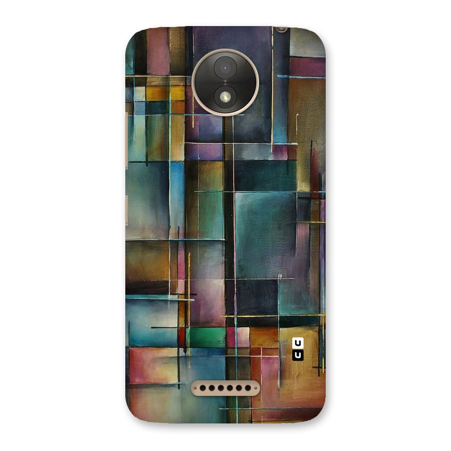 Dark Square Shapes Back Case for Moto C Plus