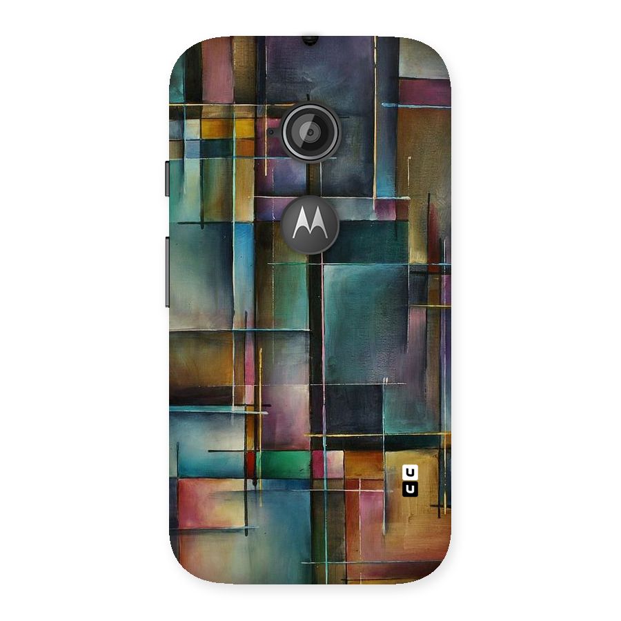 Dark Square Shapes Back Case for Moto E 2nd Gen