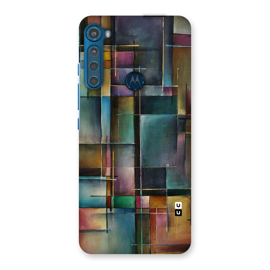 Dark Square Shapes Back Case for Motorola One Fusion Plus