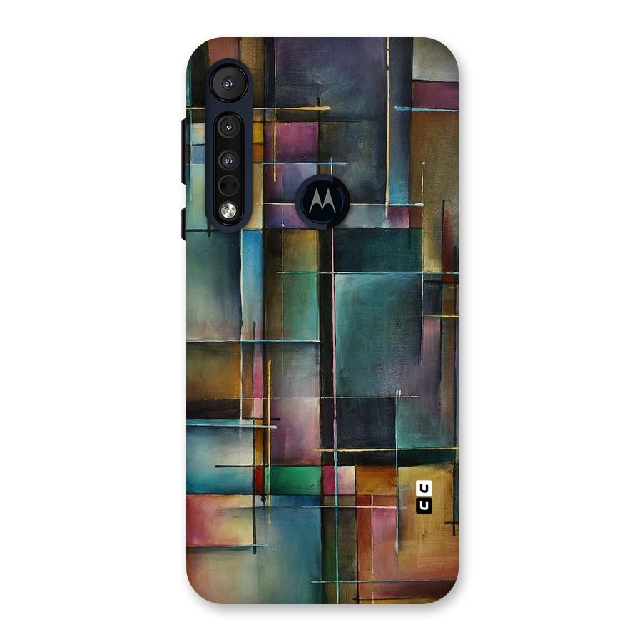 Dark Square Shapes Back Case for Motorola One Macro