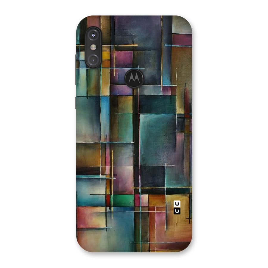 Dark Square Shapes Back Case for Motorola One Power