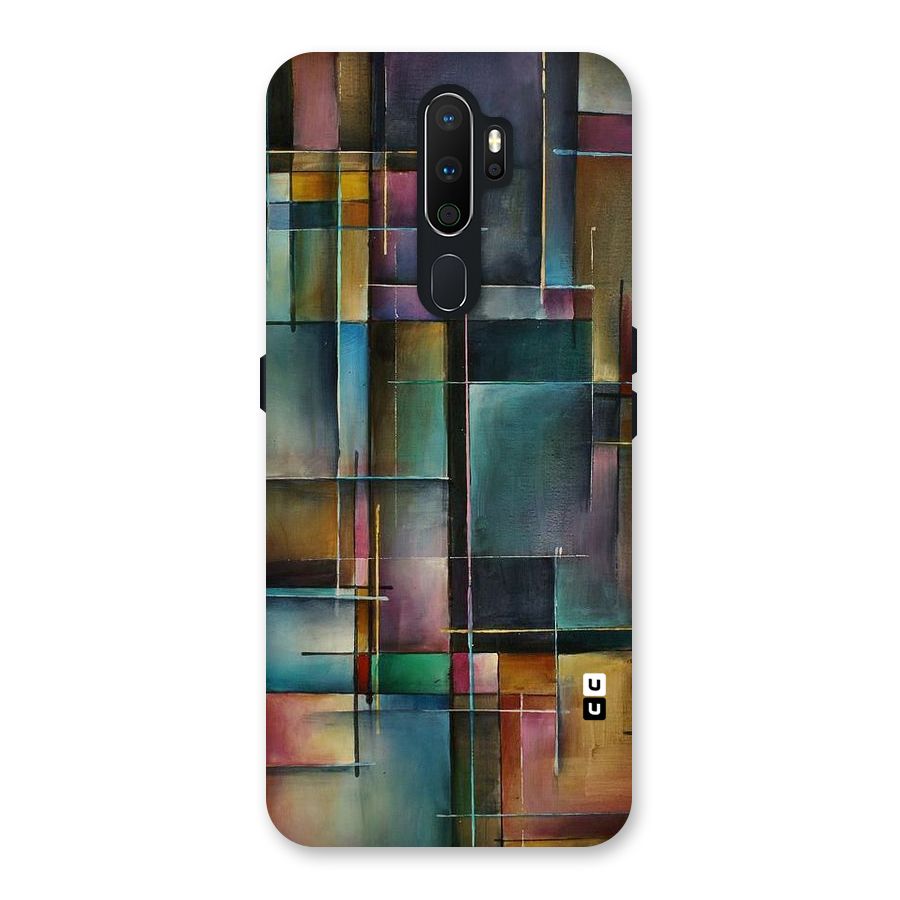 Dark Square Shapes Back Case for Oppo A5 (2020)