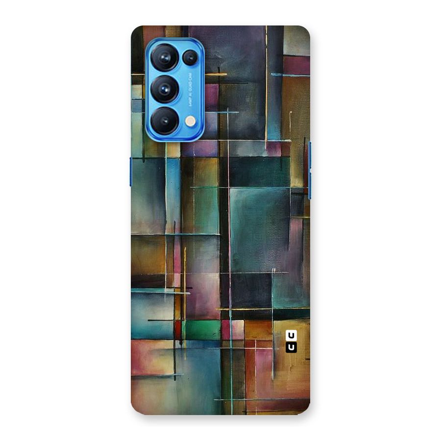 Dark Square Shapes Back Case for Oppo Reno5 Pro 5G