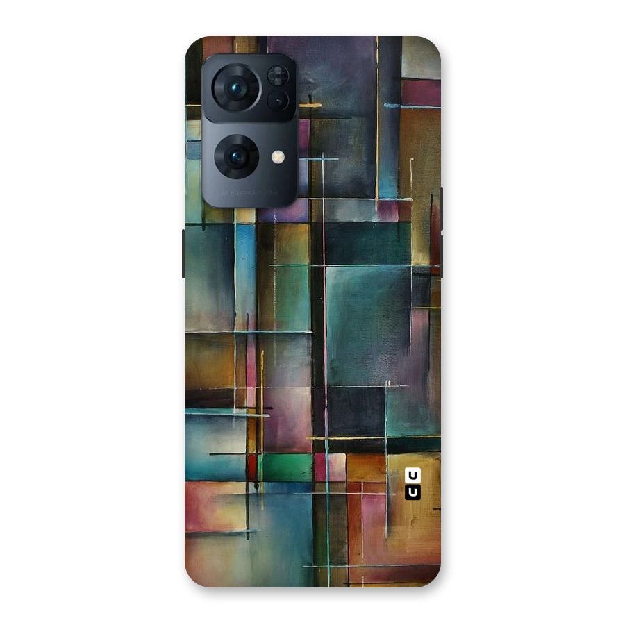 Dark Square Shapes Back Case for Oppo Reno7 Pro 5G
