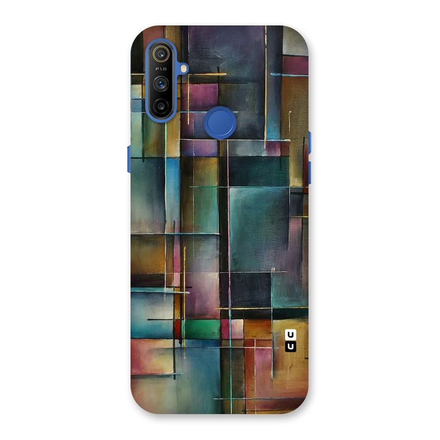 Dark Square Shapes Back Case for Realme Narzo 10A