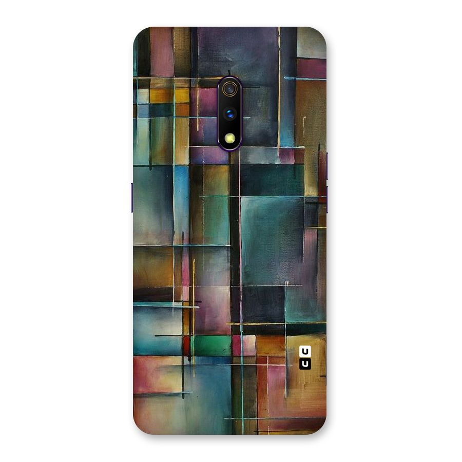 Dark Square Shapes Back Case for Realme X