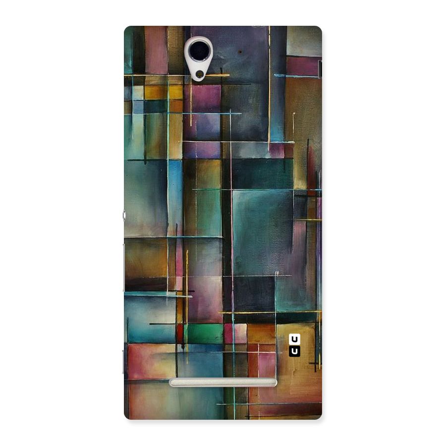 Dark Square Shapes Back Case for Sony Xperia C3
