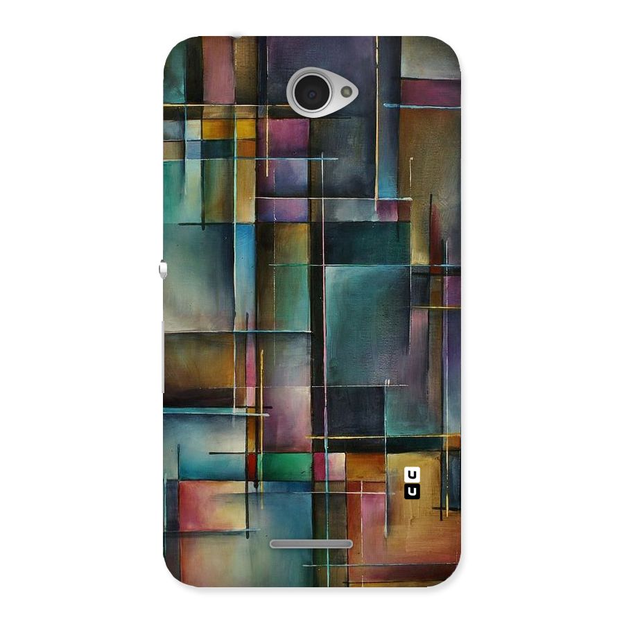 Dark Square Shapes Back Case for Sony Xperia E4