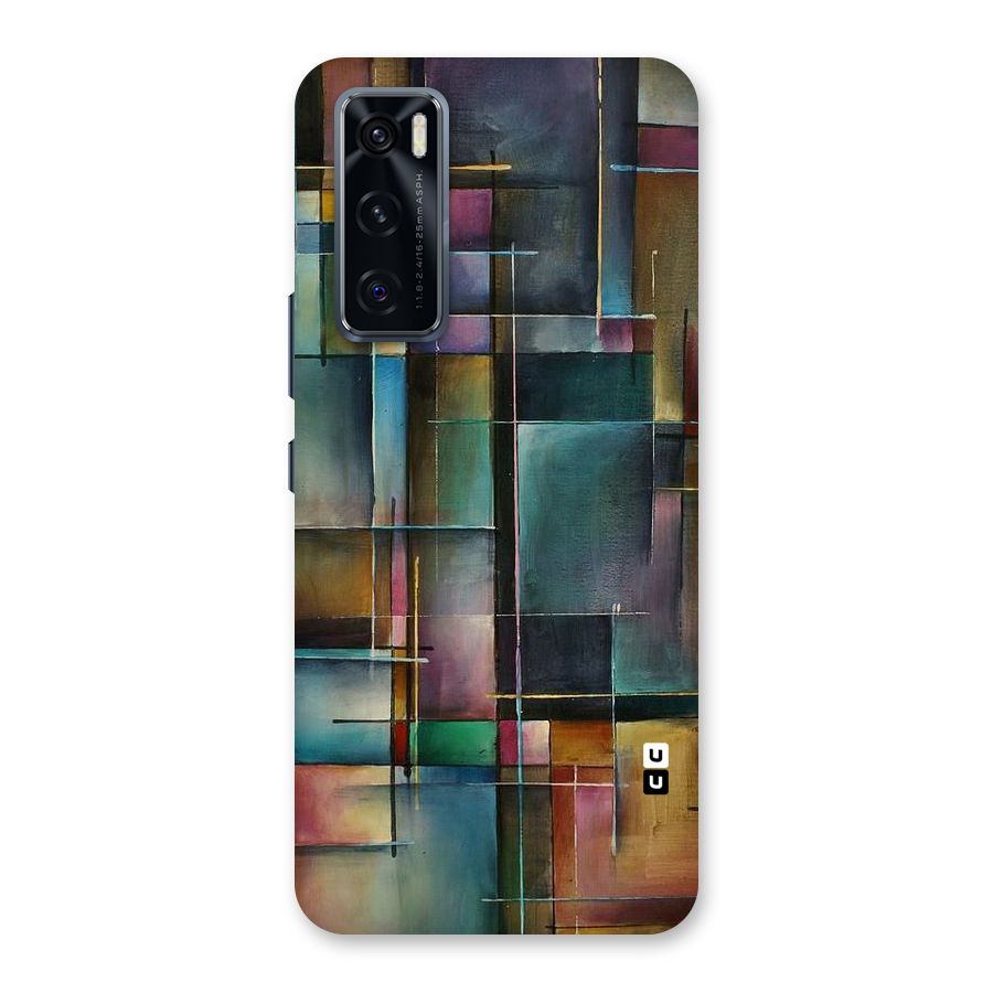 Dark Square Shapes Back Case for Vivo V20 SE