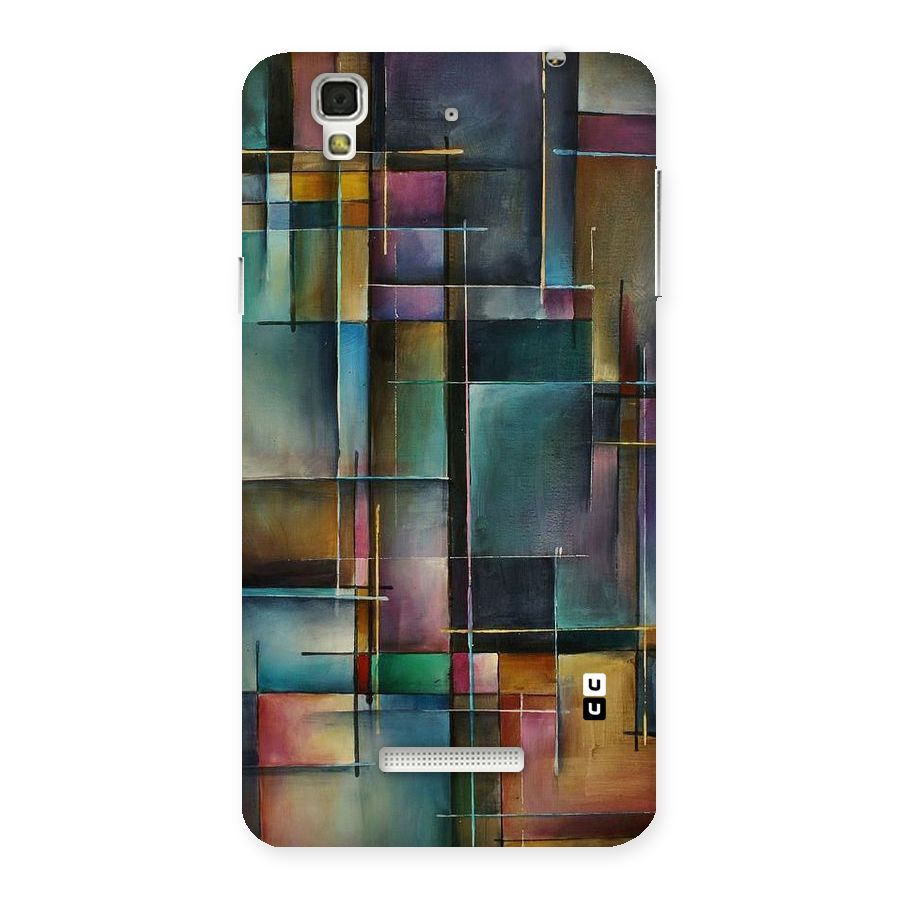 Dark Square Shapes Back Case for Yu Yureka