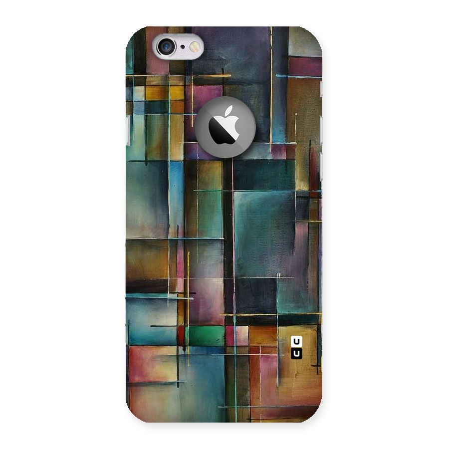 Dark Square Shapes Back Case for iPhone 6 Logo Cut