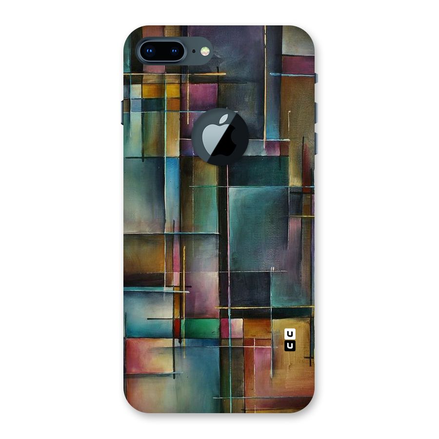 Dark Square Shapes Back Case for iPhone 7 Plus Logo Cut