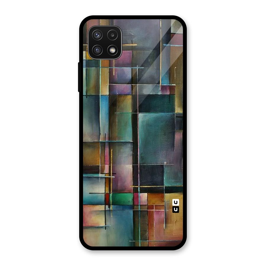 Dark Square Shapes Glass Back Case for Galaxy A22 5G