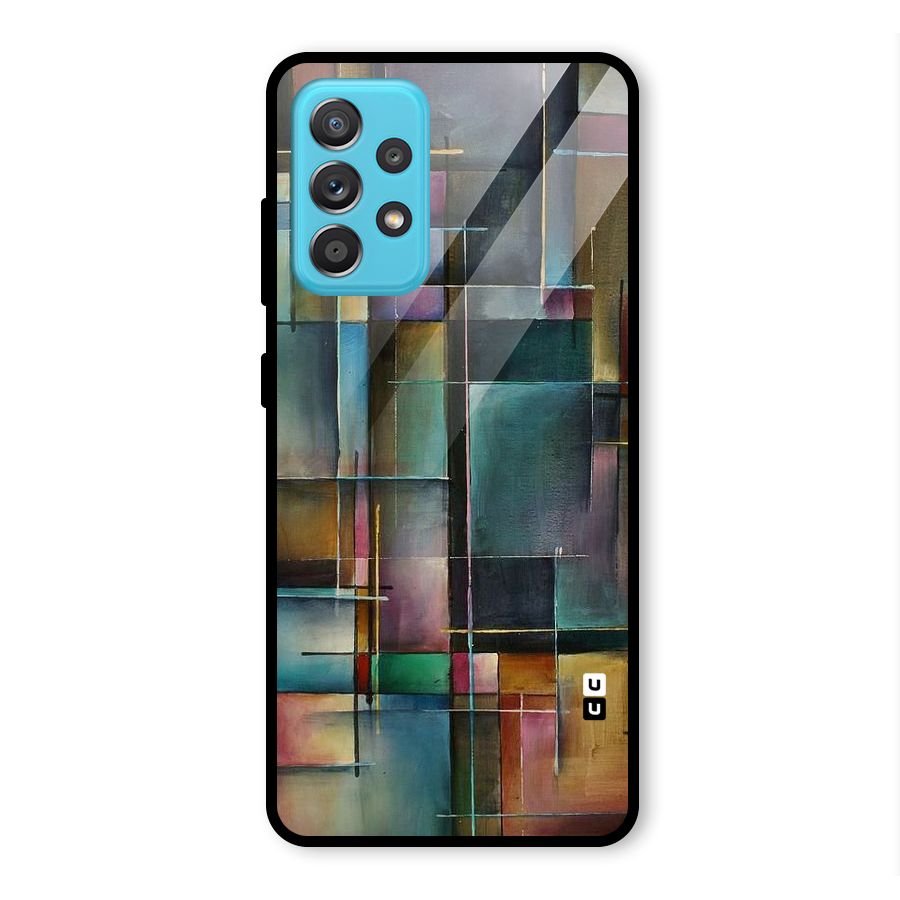 Dark Square Shapes Glass Back Case for Galaxy A52s 5G