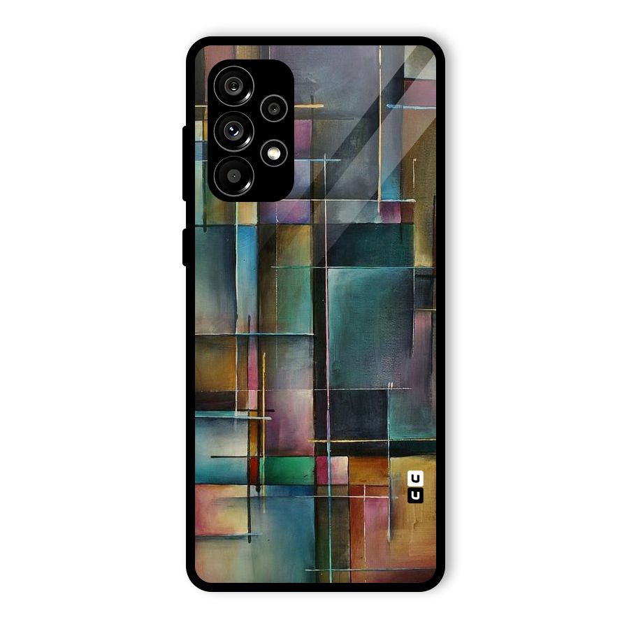 Dark Square Shapes Glass Back Case for Galaxy A73 5G