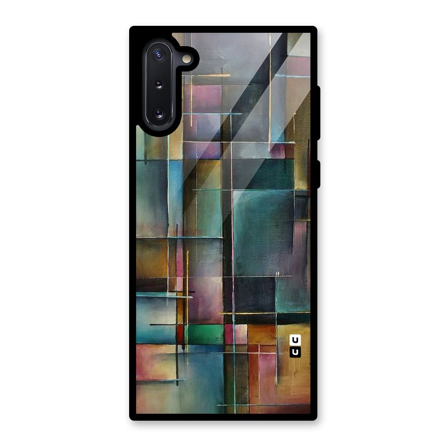Dark Square Shapes Glass Back Case for Galaxy Note 10