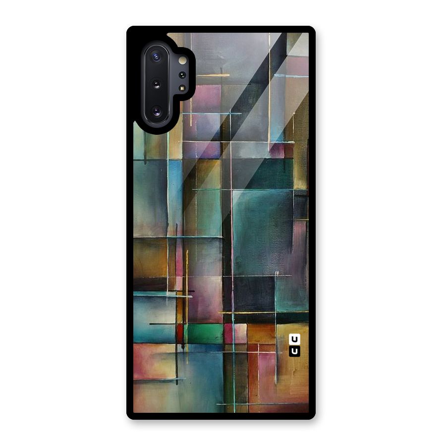 Dark Square Shapes Glass Back Case for Galaxy Note 10 Plus
