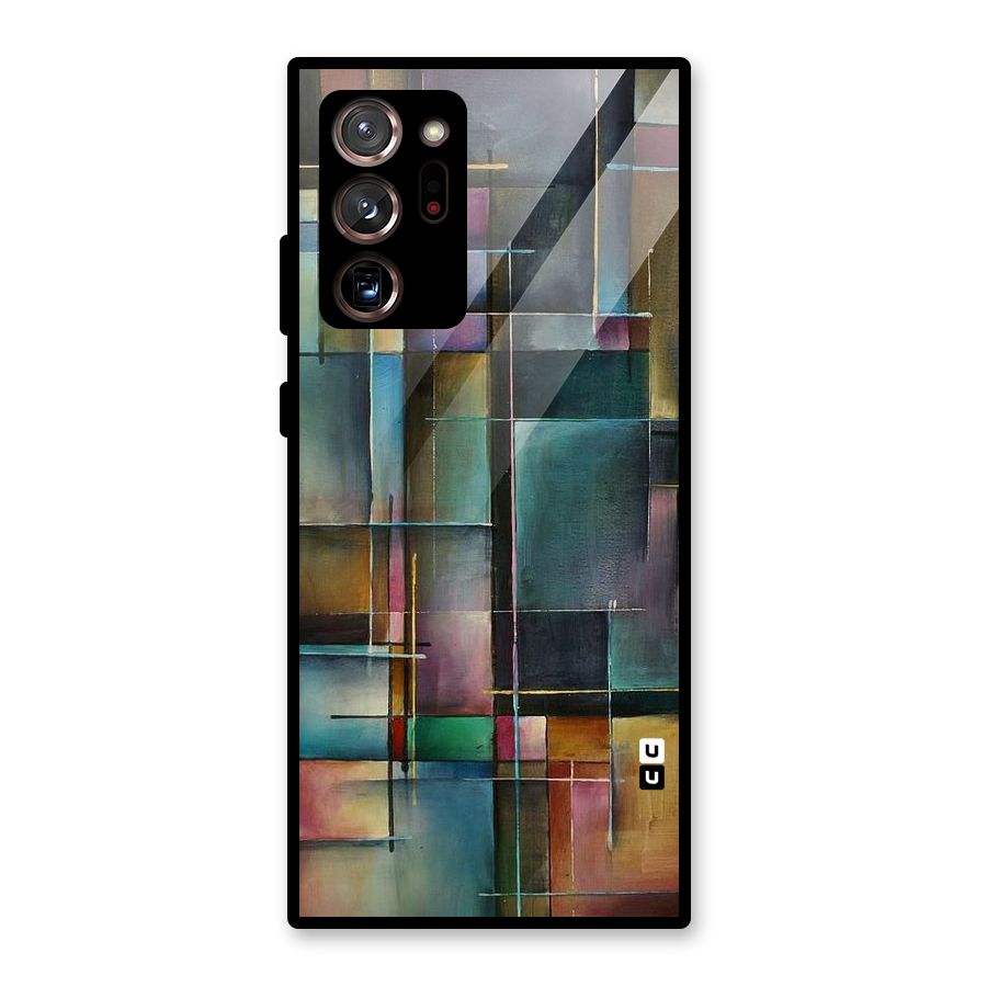 Dark Square Shapes Glass Back Case for Galaxy Note 20 Ultra