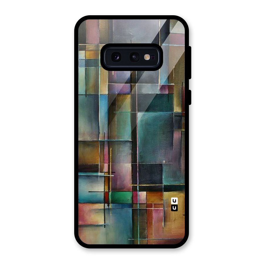 Dark Square Shapes Glass Back Case for Galaxy S10e